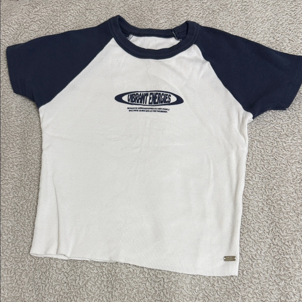 ' Navy and White Raglan T-Shirt